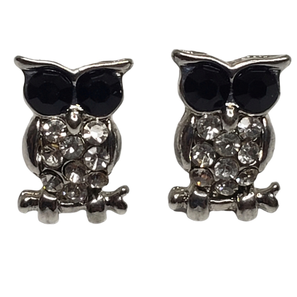 Owl Rhinestone Studs Earrings
